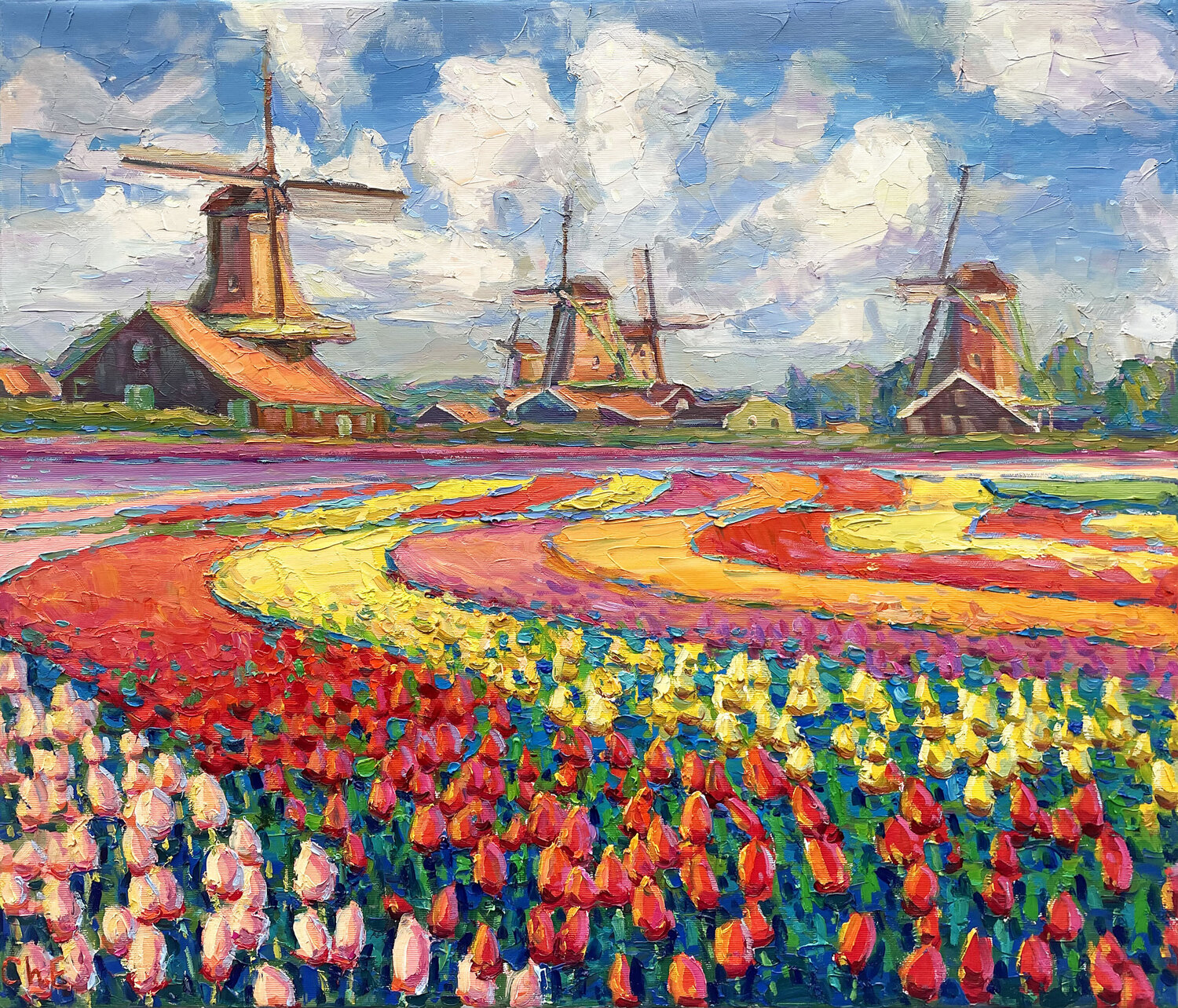 "Field with tulips" Evgeny Chernyakovsky