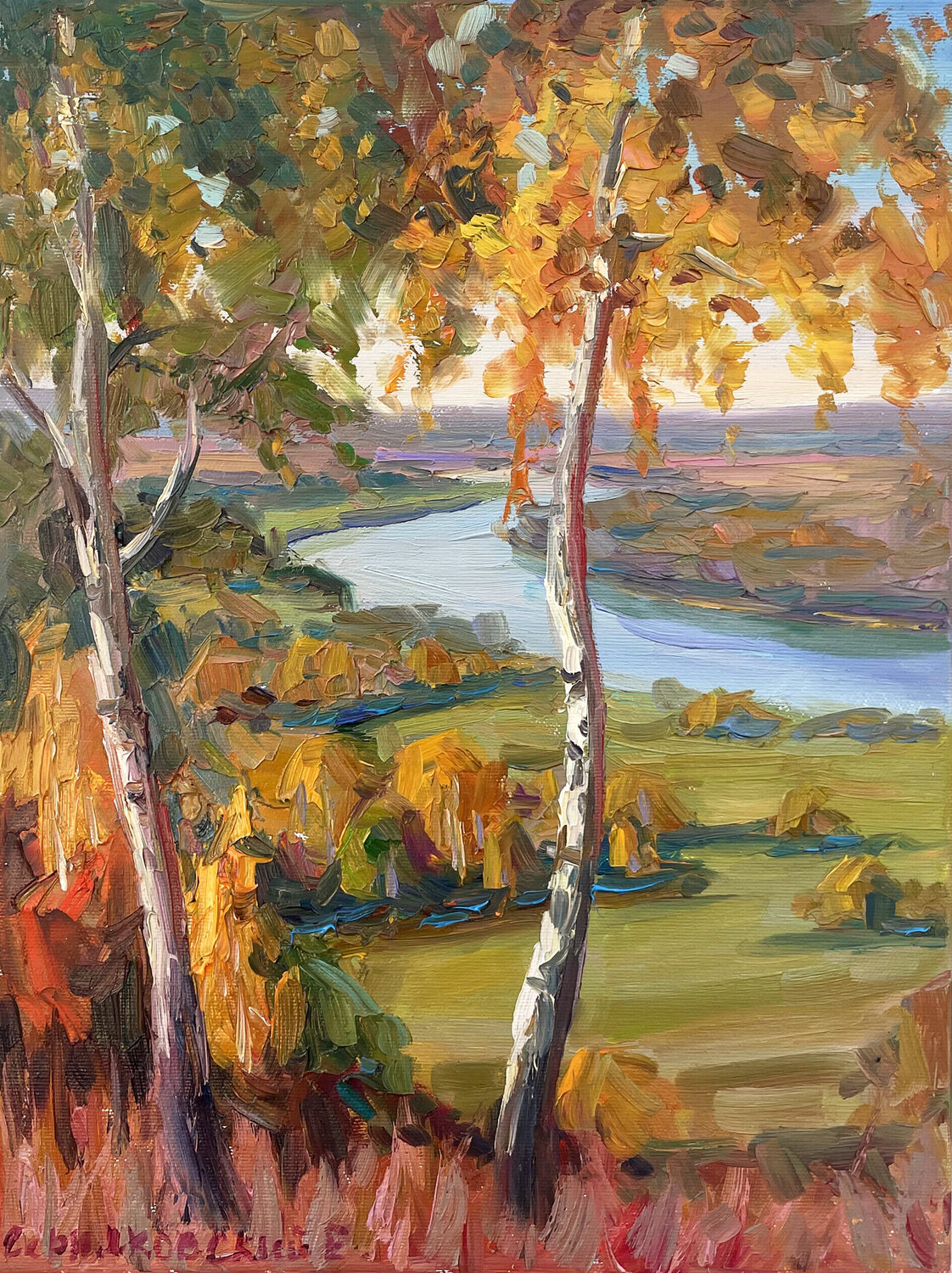 "Birch" Evgeny Chernyakovsky Originalgemälde zu verkaufen