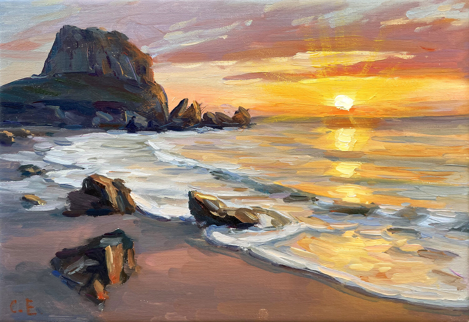 "Morning silense" Evgeny Chernyakovsky Peinture originale à vendre