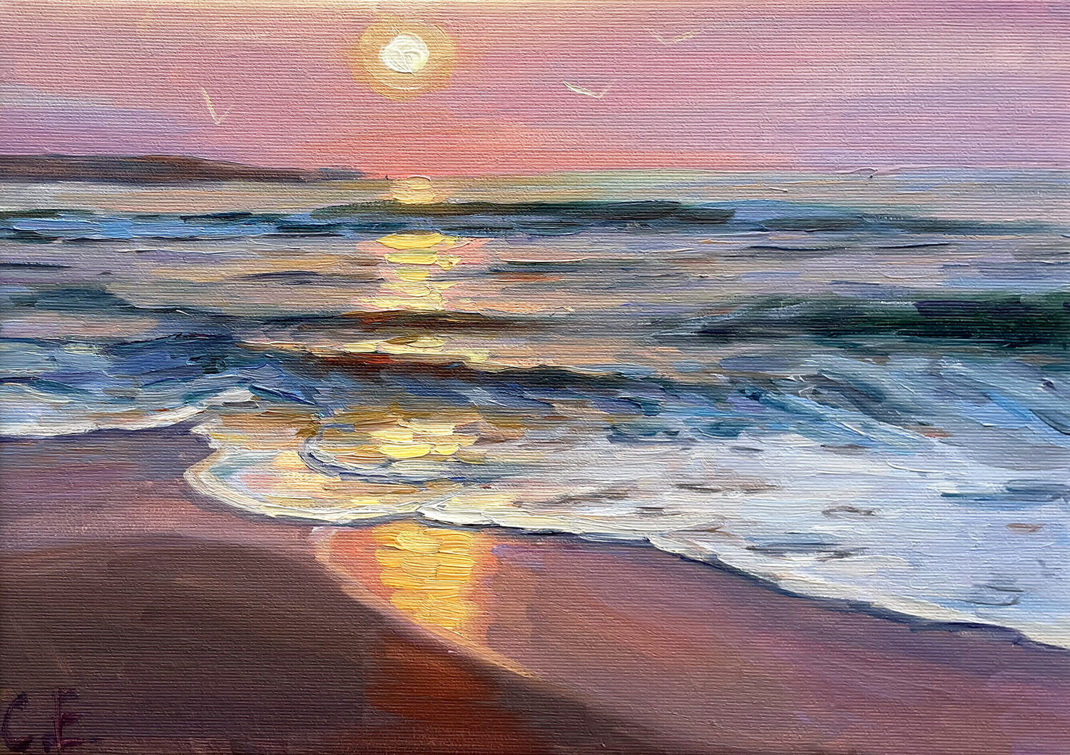 "Sea dawh" Evgeny Chernyakovsky Peinture originale à vendre