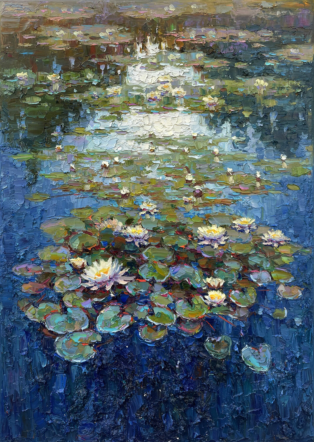 "Water lilies" Evgeny Chernyakovsky Originalgemälde zu verkaufen