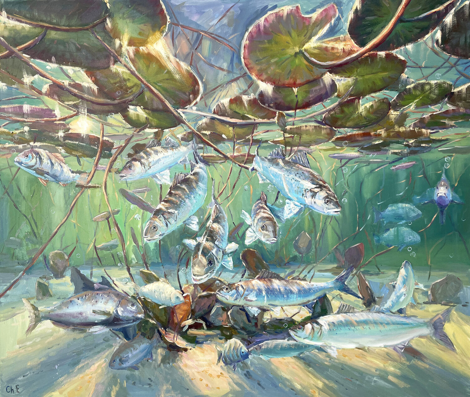 "Undersea world" Evgeny Chernyakovsky Peinture originale à vendre