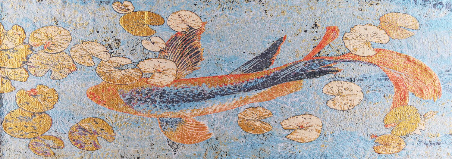 Carp in lily pond Irene van Vliet