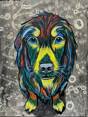 Lexi, the rescued dog di Flora Alexander, Pittura in vendita su Singulart