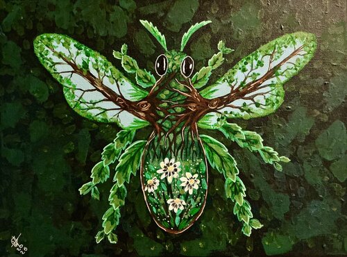 The Botanical Bee by Flora Alexander, Painting for Sale on Singulart
