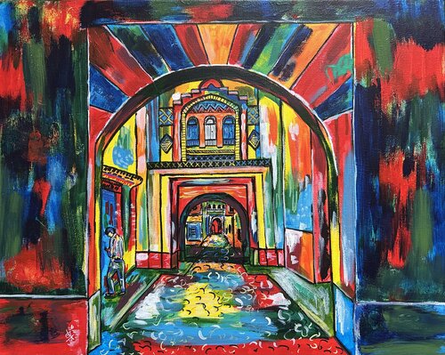 Scene of Old Town in Agadir by Flora Alexander, Painting for Sale on Singulart
