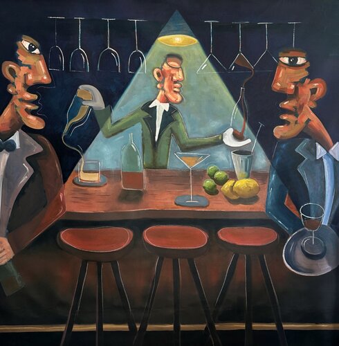 Man at the Bar van Antonio Gouveia, Schilderij te koop op Singulart