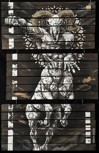 Satyre en Sagittaire van Christophe DURAND, Schilderij te koop op Singulart