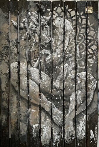 Minotaure au réveil van Christophe DURAND, Schilderij te koop op Singulart