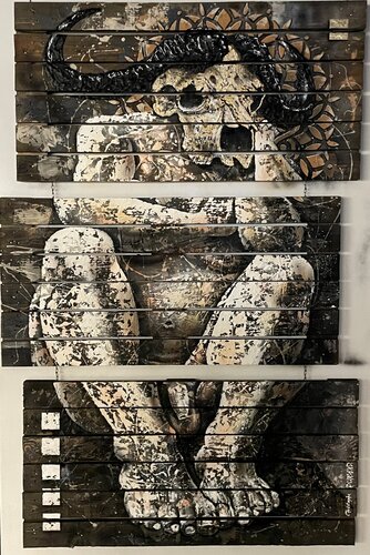 Minotaure au repos van Christophe DURAND, Schilderij te koop op Singulart