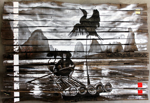 Pêche aux cormorans van Christophe DURAND, Schilderij te koop op Singulart