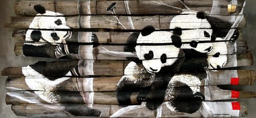 Tendres Pandas van Christophe DURAND, Schilderij te koop op Singulart