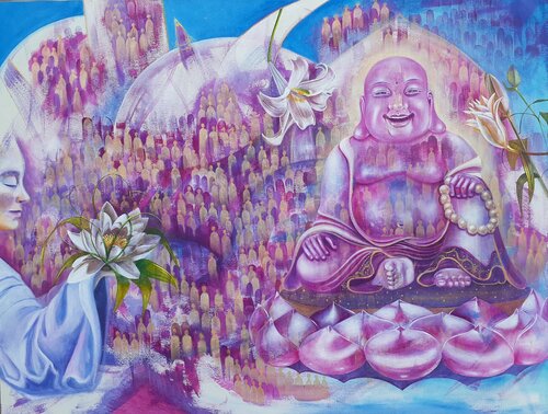 Buda von Betina Marker, Malerei kaufen auf Singulart
