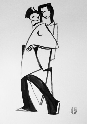 Silent embrace de Zsuzsanna Kron, Dibujo a la venta en Singulart