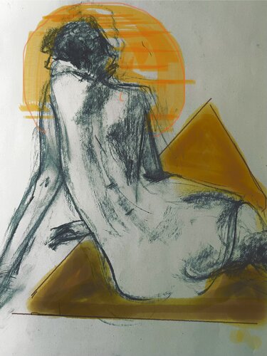 In the shadow of the  Pyramid de Zsuzsanna Kron, Dibujo a la venta en Singulart