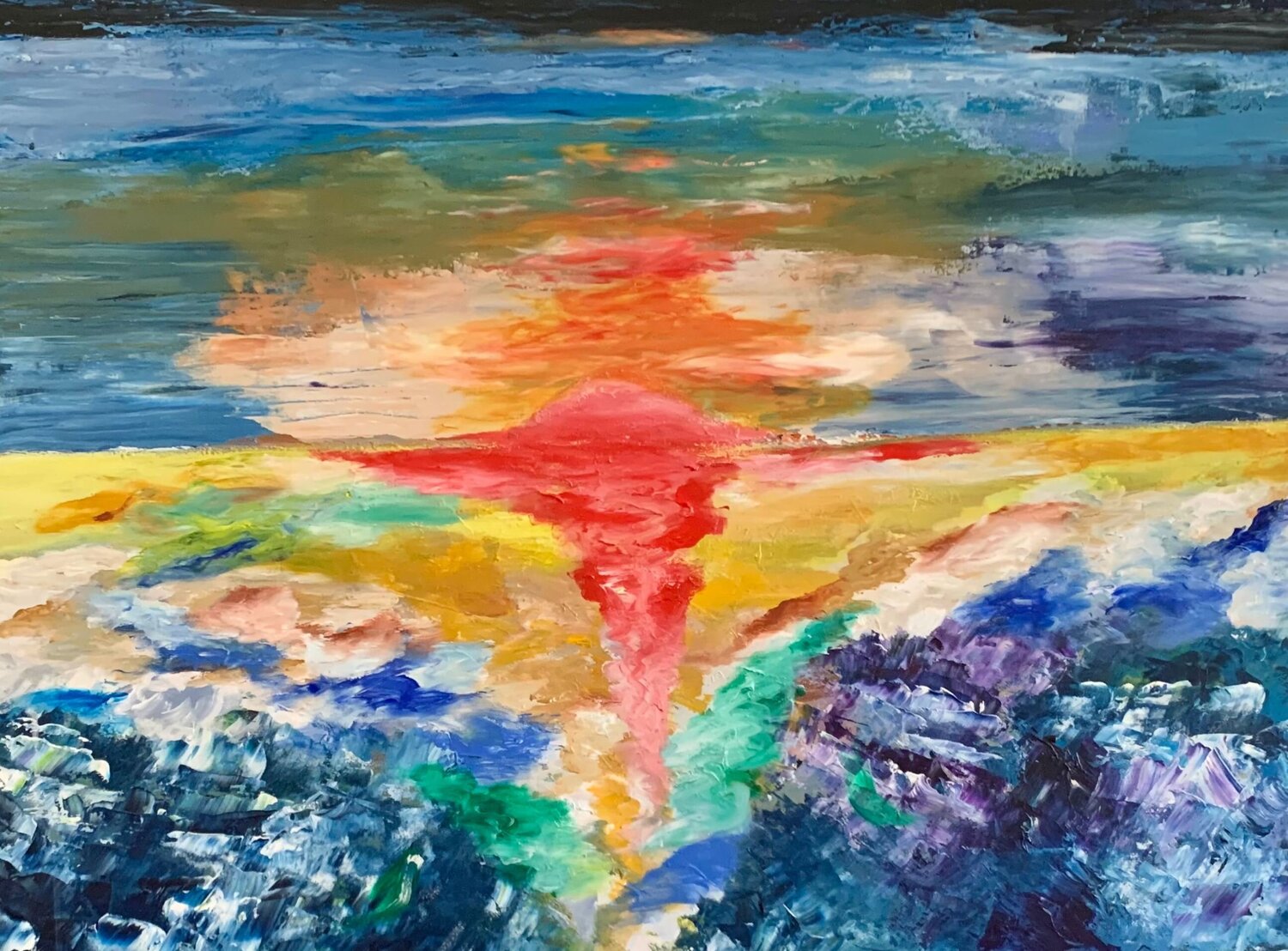 Resonance in Red Pedro Beja Neves - Exclusive Paintings Originalgemälde zu verkaufen