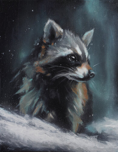 The Raccoon by Ellie Rich, Painting for Sale on Singulart