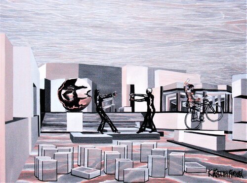 Nuit au musée de Christian Bajon-arnal, Pintura a la venta en Singulart
