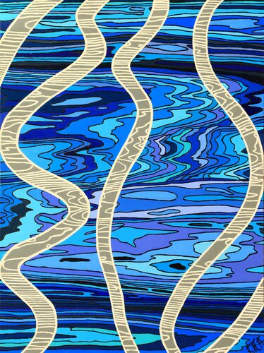 FEMME  BLEUE  III de Christian Bajon-arnal, Pintura a la venta en Singulart