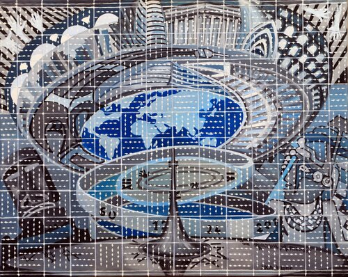 Tourne le temps et le monde di Christian Bajon-arnal, Pittura in vendita su Singulart