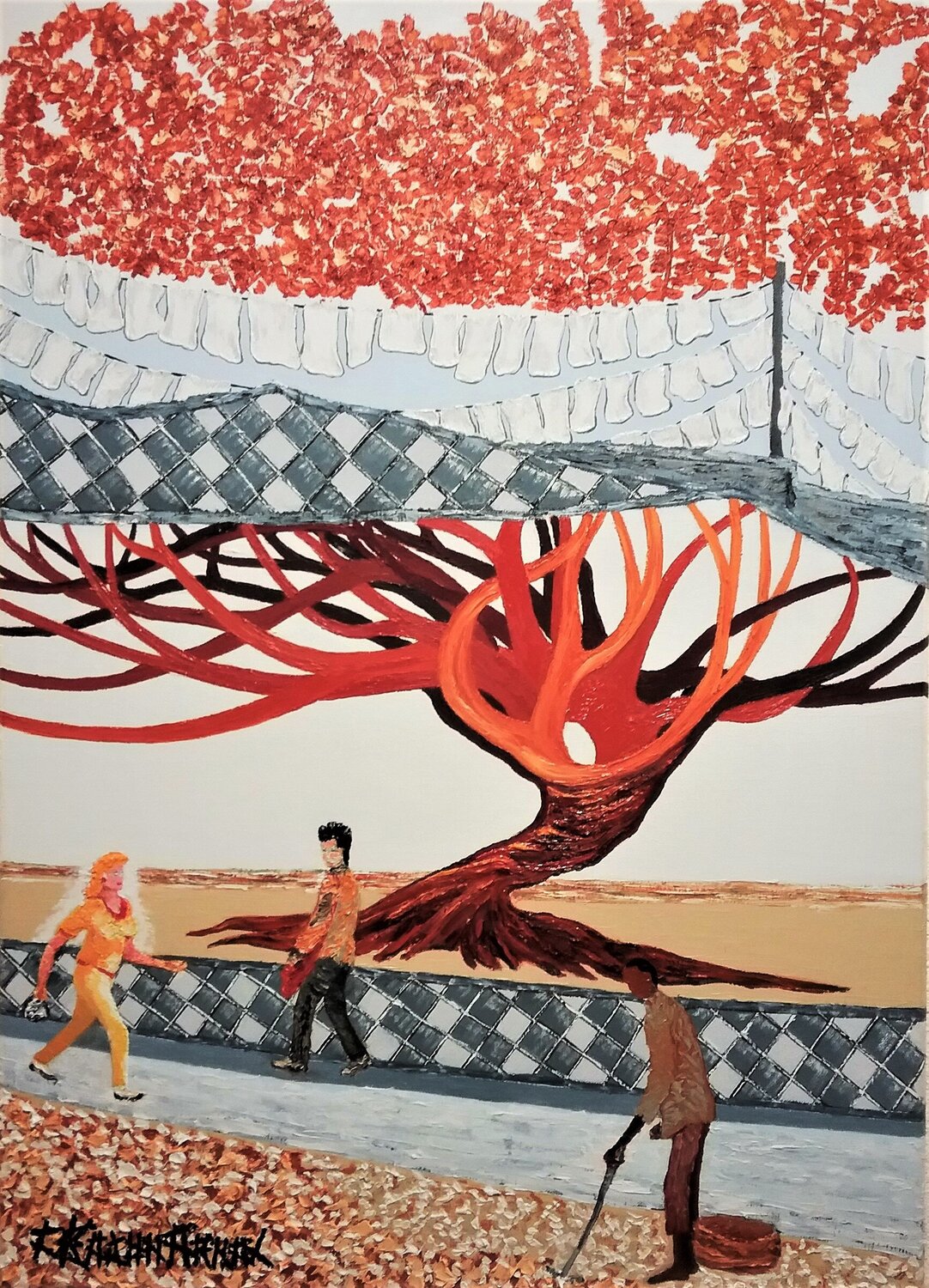 Interférence d'un  Arbgraff Christian Bajon-arnal Peinture originale à vendre