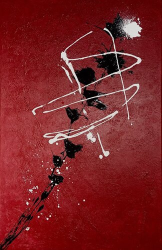 Vector Umbra - Red 2 van Laura Buruiana, Schilderij te koop op Singulart