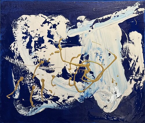 Vector Axis - Blue van Laura Buruiana, Schilderij te koop op Singulart