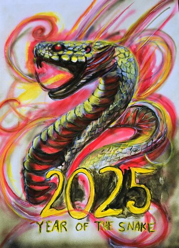 Year of the Snake (2025) di Ryan Beal, Pittura in vendita su Singulart