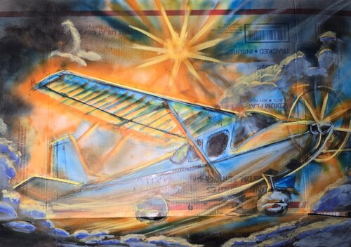 Lift Between Destinations di Ryan Beal, Pittura in vendita su Singulart