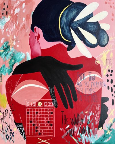 The eyes, behind von Elena Lemust, Malerei kaufen auf Singulart