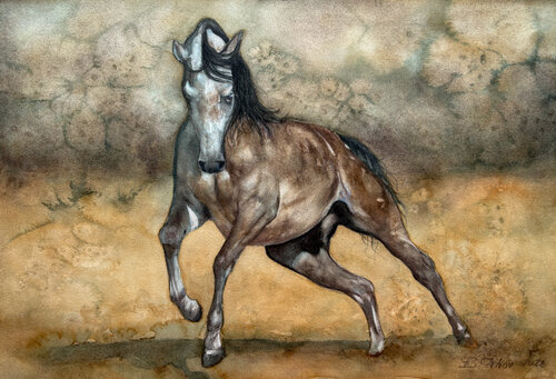 Mustang – Ungezähmte Bewegung von Boris Ivkov, Malerei kaufen auf Singulart