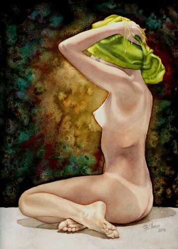 Before The Bath di Boris Ivkov, Pittura in vendita su Singulart