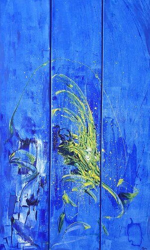 Nr-273-Das-Himmelszelt (Abmessung 3 x 20x100 cm) van Allegra Wagner, Schilderij te koop op Singulart