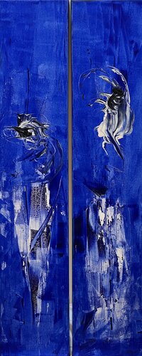 Der Abflug und der Fallschirmsprung par Allegra Wagner, Peinture en vente sur Singulart