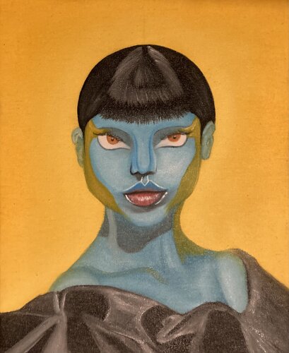 LA FILLE EN BLEU van LUCIANŒSTEVAN, Schilderij te koop op Singulart