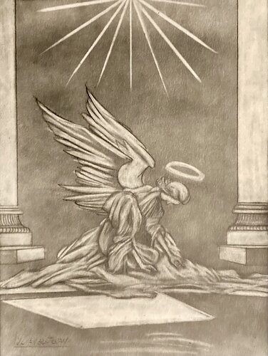 SOUS LA LUMIÈRE DIVINE von LUCIANŒSTEVAN, Zeichnungen kaufen auf Singulart