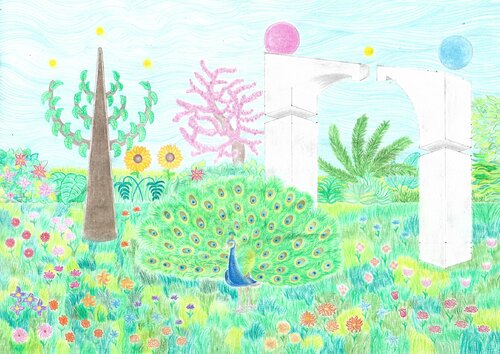 LE JARDIN DU PAON von LUCIANŒSTEVAN, Zeichnungen kaufen auf Singulart