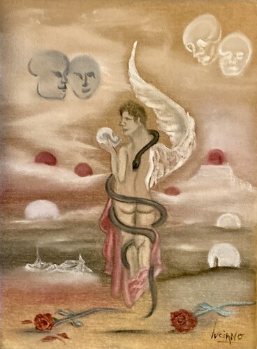 L'ÉTREINTE DU SERPENT par LUCIANŒSTEVAN, Peinture en vente sur Singulart