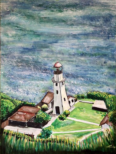 Diamond Head Lighthouse by Eric Lilly, 회화 for Sale on Singulart
