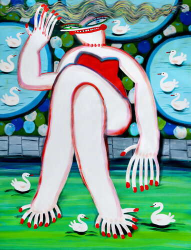 lilies and swans von Yana Medow, Malerei kaufen auf Singulart
