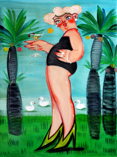 Between Palms von Yana Medow, Malerei kaufen auf Singulart