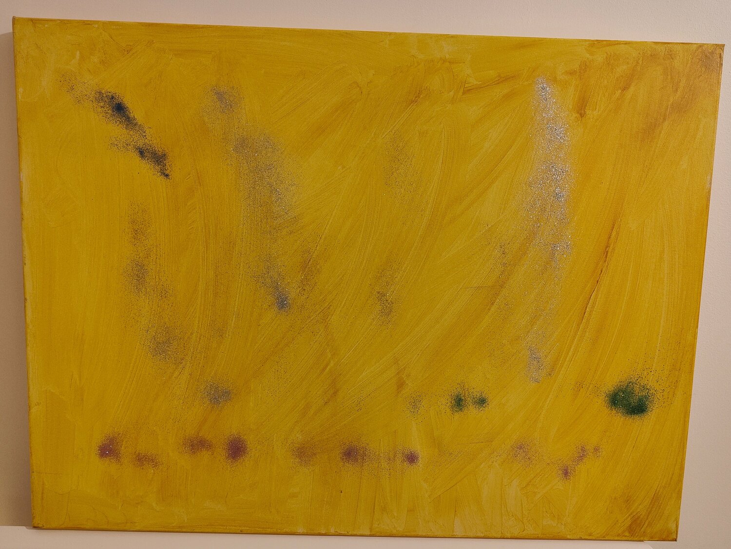 Jaune paillettes Anne-Lise PAULIAC Peinture originale à vendre