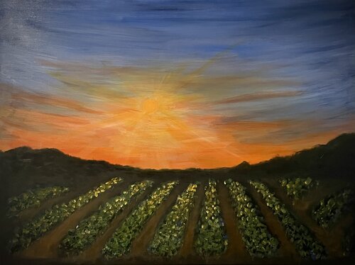 Quiet Vineyard by Irina Debowska, Painting for Sale on Singulart