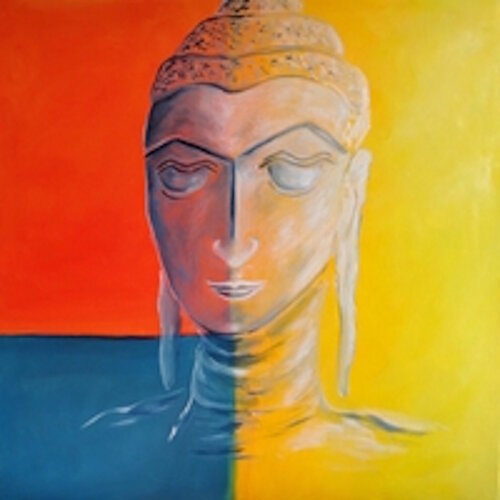 Bouddha cambodgien par Marie France De La Cochetiere, Peinture en vente sur Singulart