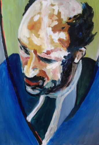Homme à la barbe noire di Marie France De La Cochetiere, Pittura in vendita su Singulart
