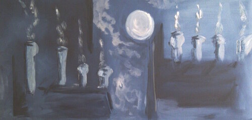 Les fumées de Paris, promenade sur les toits. par Marie France De La Cochetiere, Peinture en vente sur Singulart