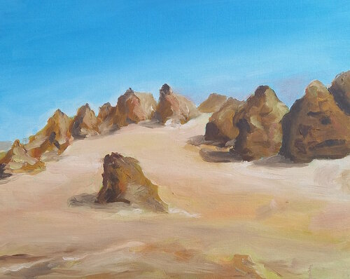Désert Jordanien van Marie France De La Cochetiere, Schilderij te koop op Singulart