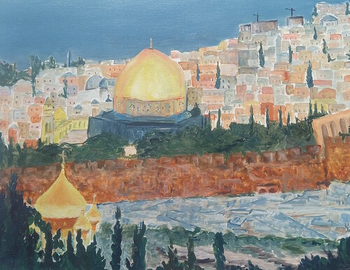 Jérusalem de Marie France De La Cochetiere, Pintura a la venta en Singulart