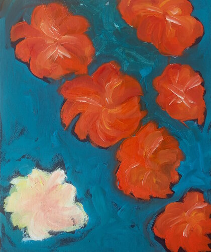 Ondée sur les fleurs by Marie France De La Cochetiere, Painting for Sale on Singulart