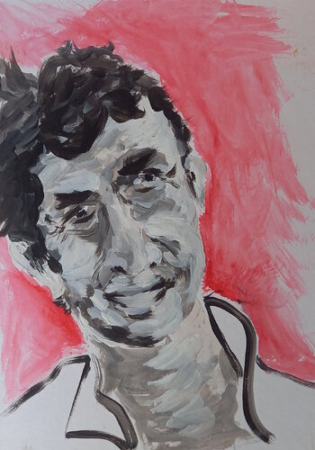 Clovis rit de sa blague par Marie France De La Cochetiere, Peinture en vente sur Singulart
